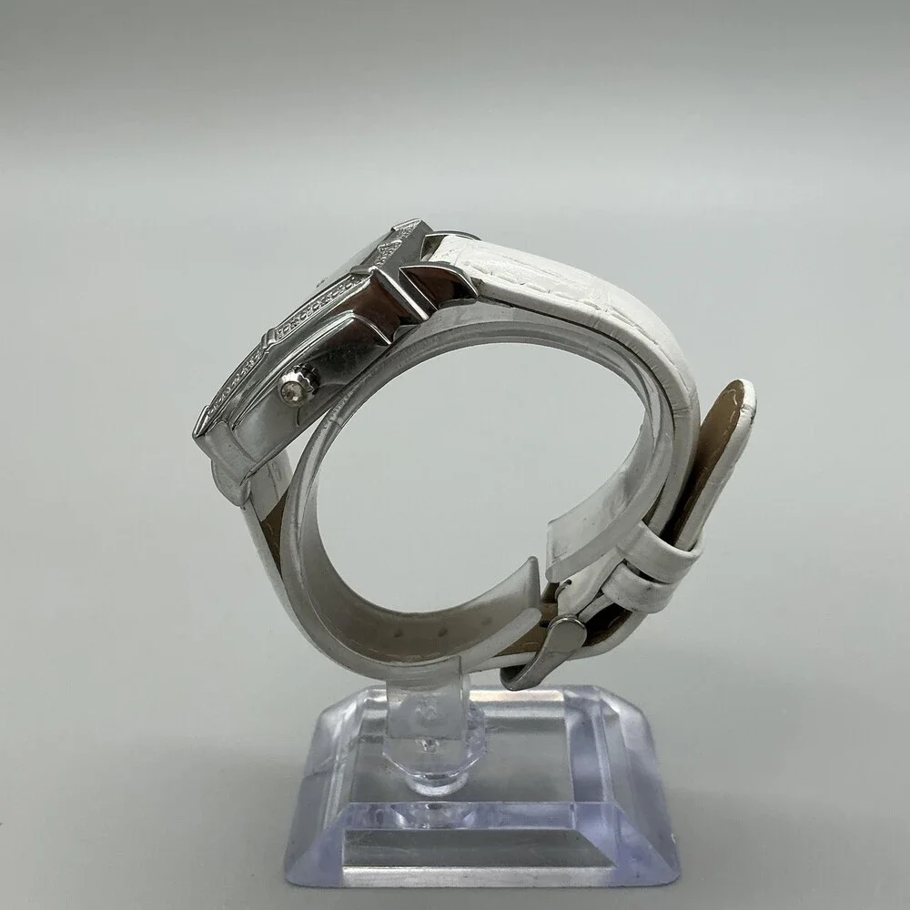 Invicta Wildflower 1210 Womens Watch 33mm Square Silver Tone Leather New Battery